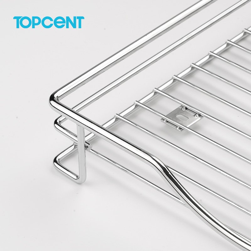 Topcent Kitchen Cabinet Accessories Pantry Unit Bowl Wire Baskets Pull Out Wire Drawer Basket with Soft Close Function