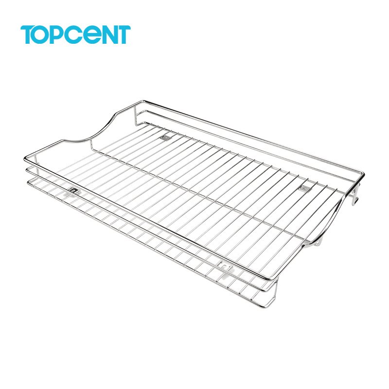 Topcent Kitchen Cabinet Accessories Pantry Unit Bowl Wire Baskets Pull Out Wire Drawer Basket with Soft Close Function