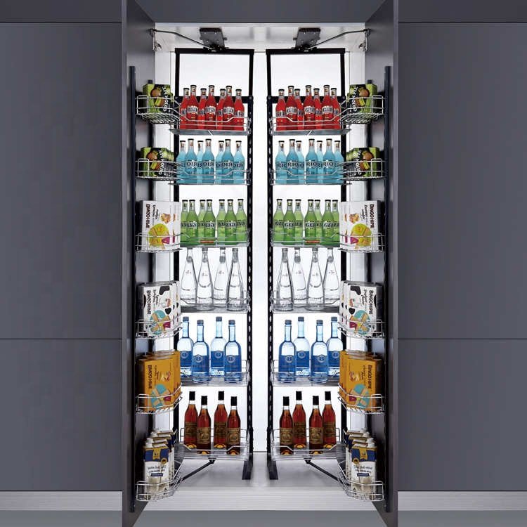 Stainless steel kitchen basket tall unit