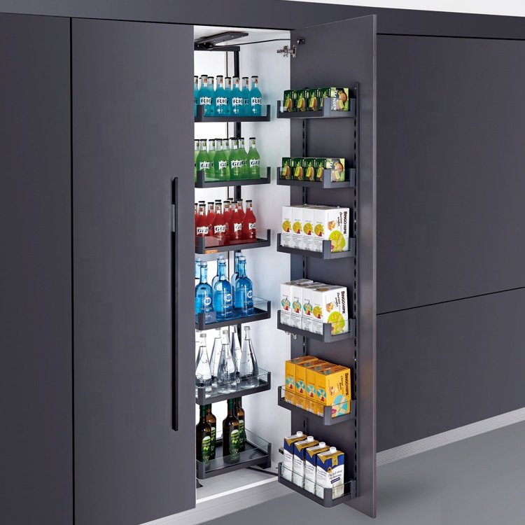 Stainless steel kitchen basket tall unit