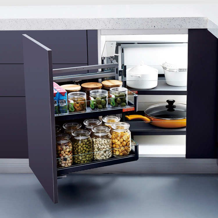 Stainless steel kitchen basket tall unit