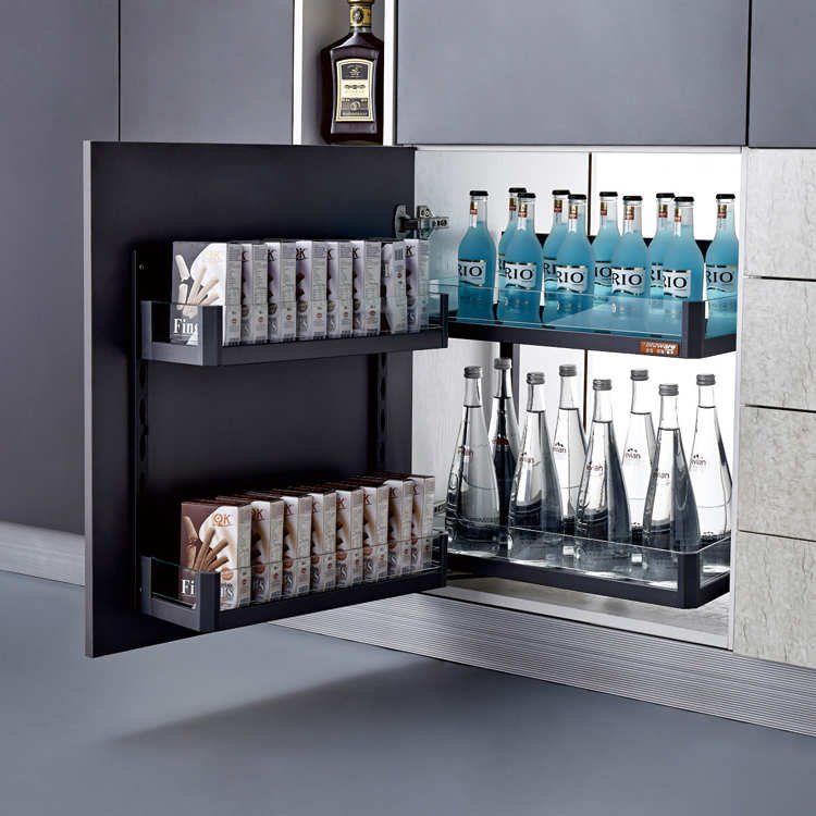 Stainless steel kitchen basket tall unit