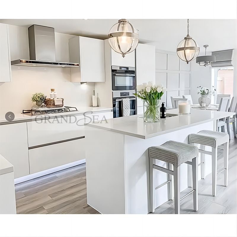 Foshan Customized Wholesale White Cheap Kitchen Furniture Modular Kitchen Cabinet Designs RTA PVC Modern Kitchen Cabinets