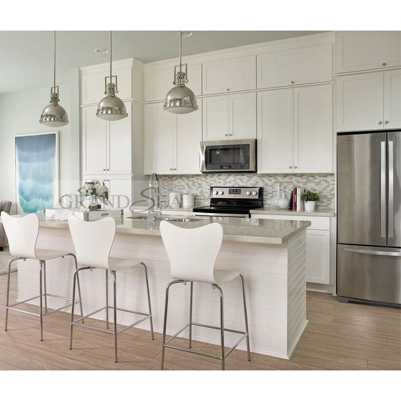 Foshan Customized Wholesale White Cheap Kitchen Furniture Modular Kitchen Cabinet Designs RTA PVC Modern Kitchen Cabinets