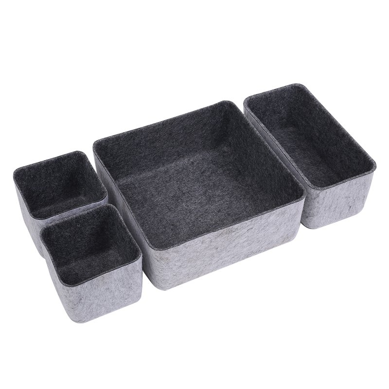 Hot sale Cosmetics Boxes Felt Storage Organizers Bins Dividers Desk Drawer Organizer Tray Dividers Set Office Drawer Organizers
