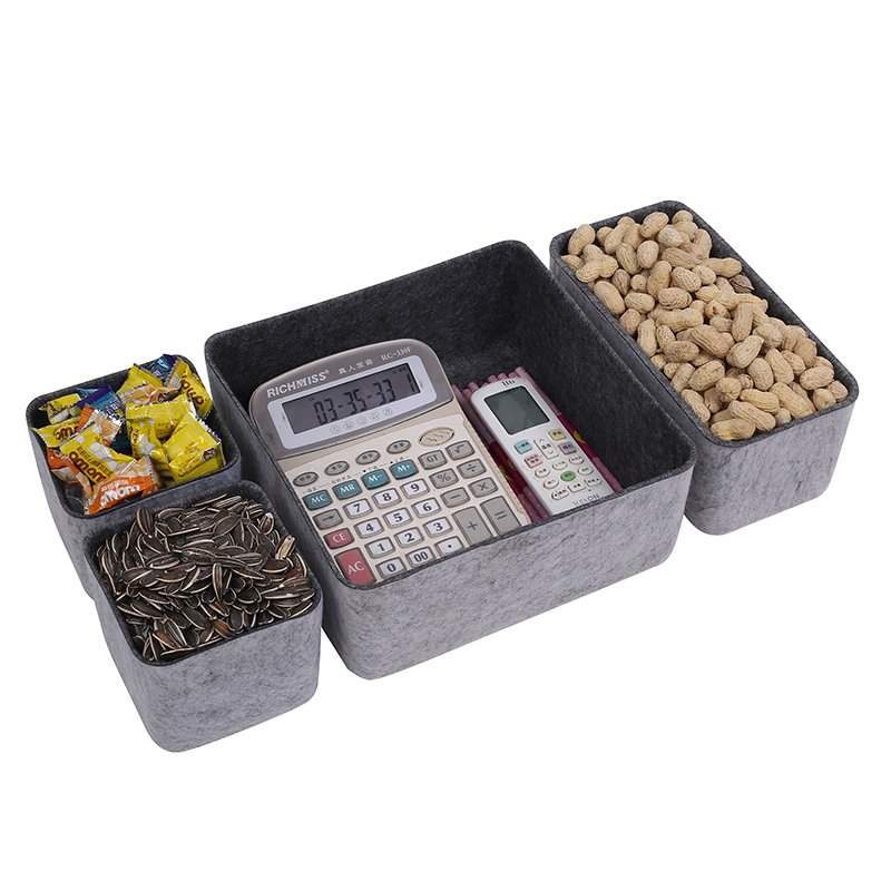 Hot sale Cosmetics Boxes Felt Storage Organizers Bins Dividers Desk Drawer Organizer Tray Dividers Set Office Drawer Organizers
