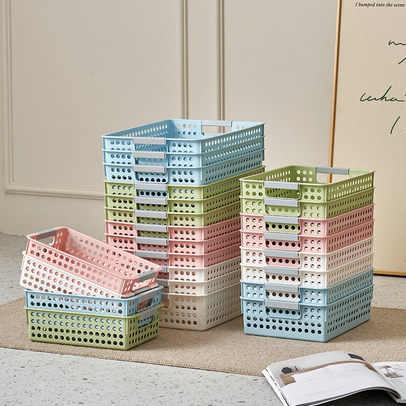 Plastic Storage Baskets desktop storage Organizer for bathroom kitchen office