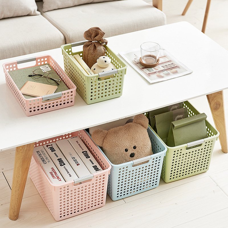 Plastic Storage Baskets desktop storage Organizer for bathroom kitchen office