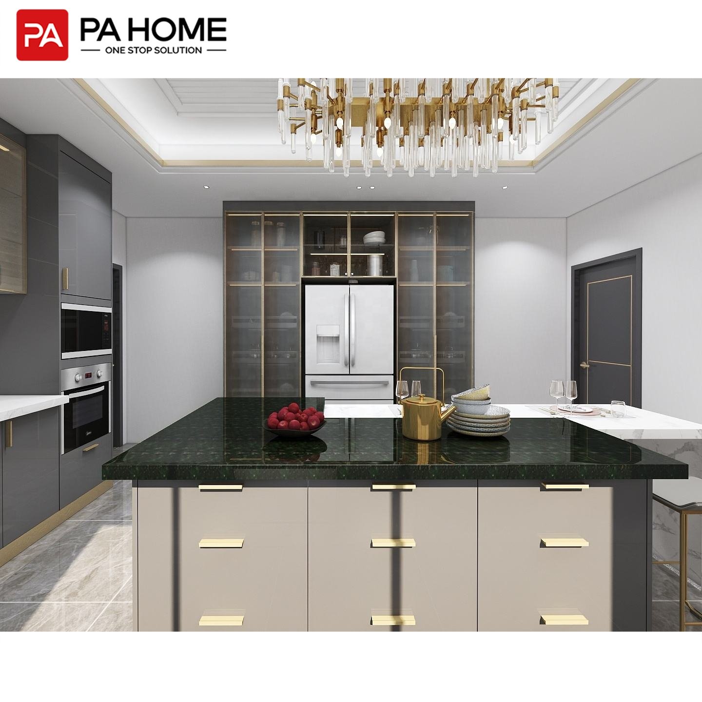 PA modern design ready to assemble frameless lacquer kitchen cabinet