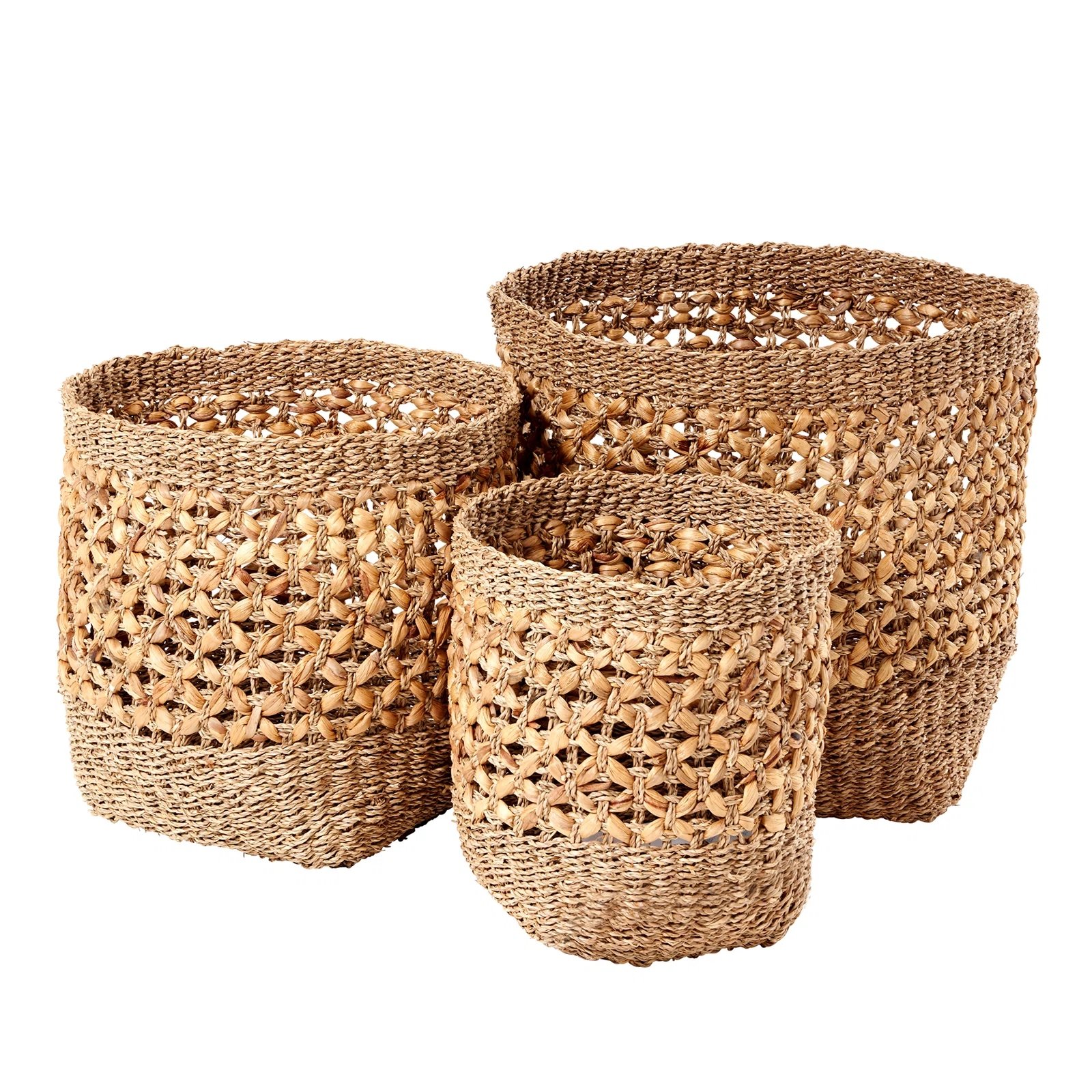 New Arrival Straw Seagrass Woven Baskets Hand Waving Rattan Clothing Hamper Other Storage Baskets Bamboo Baskets Home Organizer