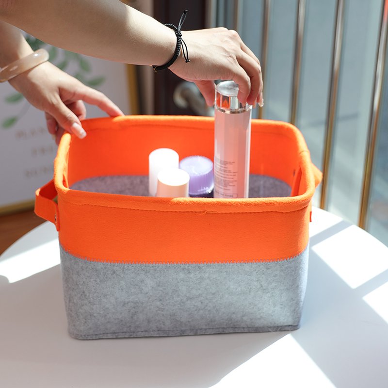 new design felt cube basket felt foldable storage box grey large felt storage drawers for living room