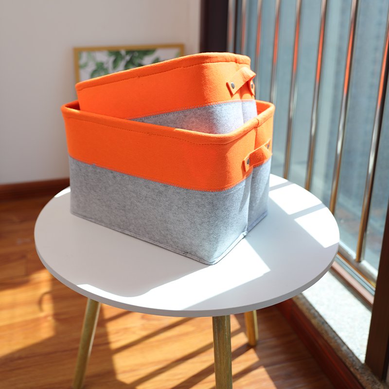 new design felt cube basket felt foldable storage box grey large felt storage drawers for living room