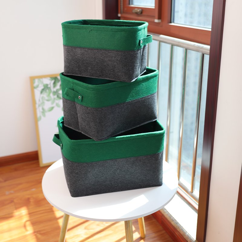 new design felt cube basket felt foldable storage box grey large felt storage drawers for living room