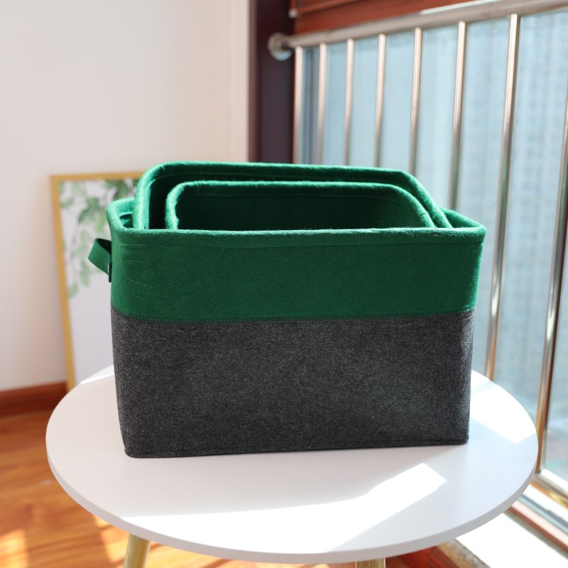 new design felt cube basket felt foldable storage box grey large felt storage drawers for living room