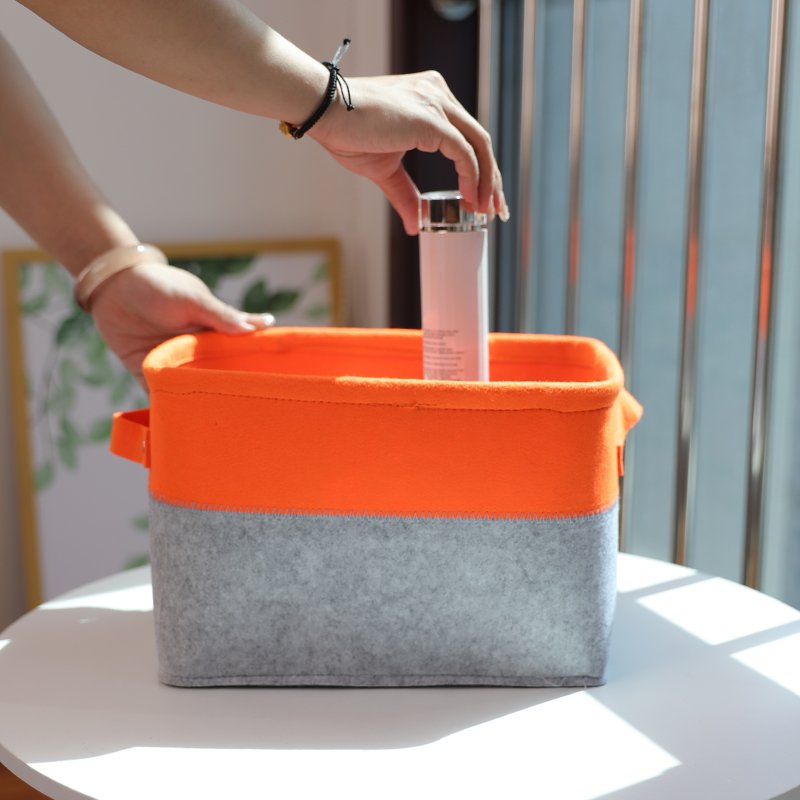 new design felt cube basket felt foldable storage box grey large felt storage drawers for living room