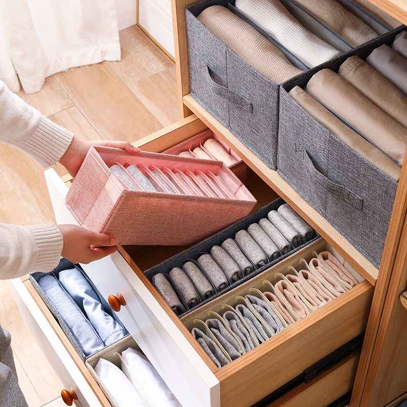 Household Large Clothes Storage Basket Dustproof Covered Clothes Wardrobe Drawers Organized Storage Bins