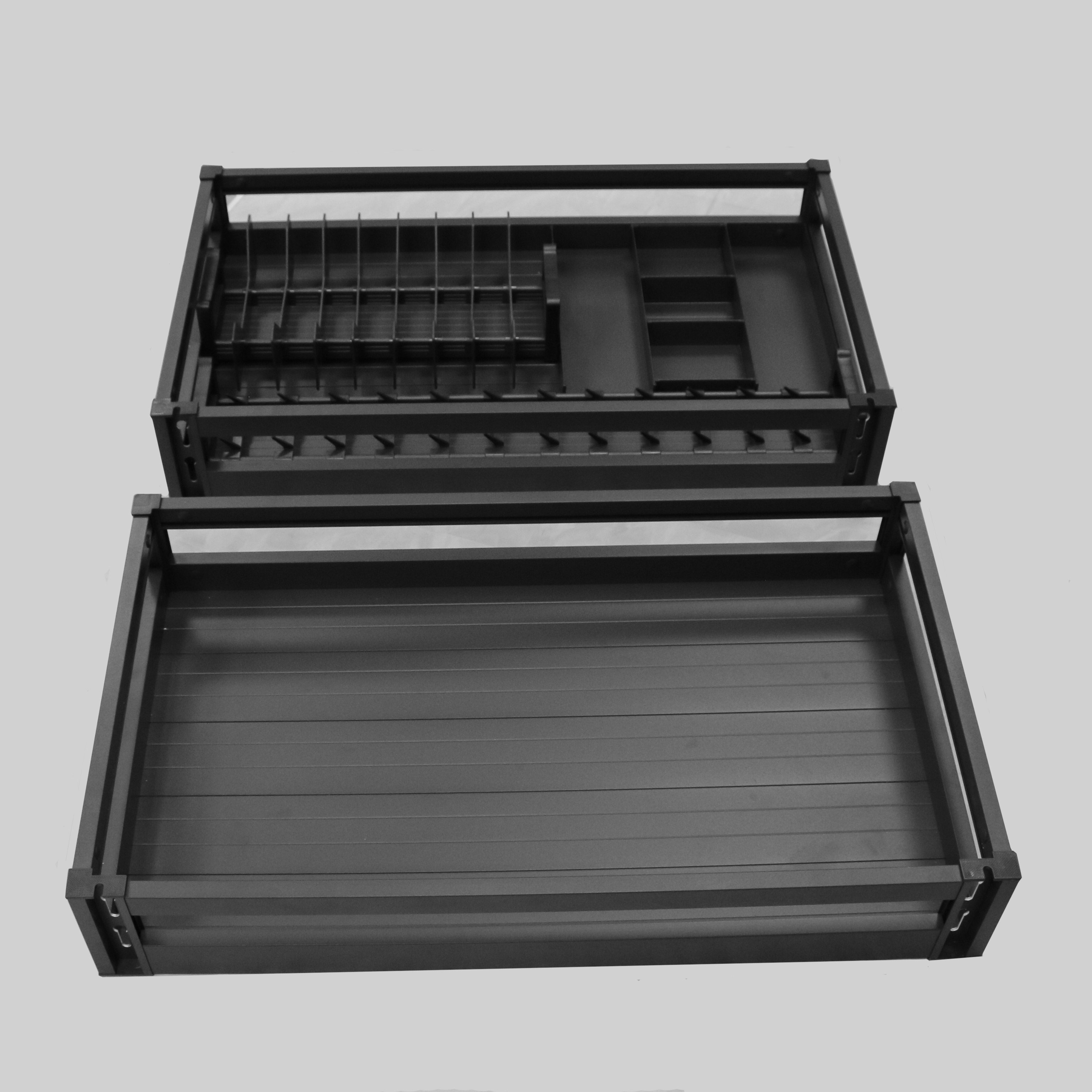 Aluminum Alloy Cabinet Pull Out Basket Drawer Basket with Soft Close function Drawer 2 Tier Kitchen Basket