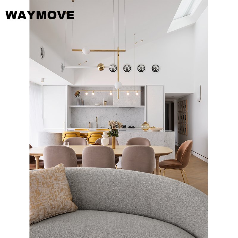 WAYMOVE Modern Designs Modular Kitchen Cabinets with Kitchen Island Table Contemporary Kitchen Furniture