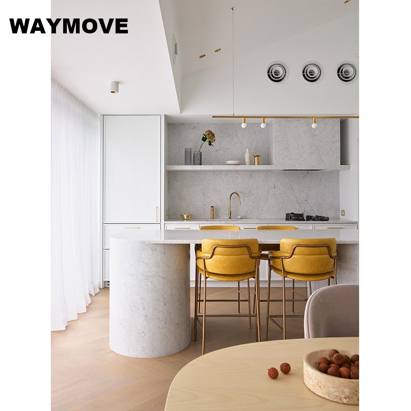 WAYMOVE Modern Designs Modular Kitchen Cabinets with Kitchen Island Table Contemporary Kitchen Furniture