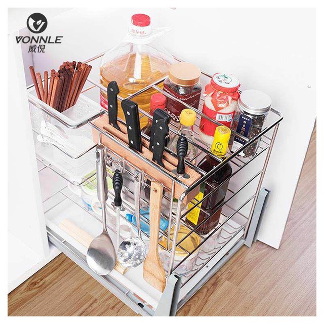 Drawer Wire Organizer Kitchen Utensils Storage kitchen storage basket stainless steel basket pull out basket