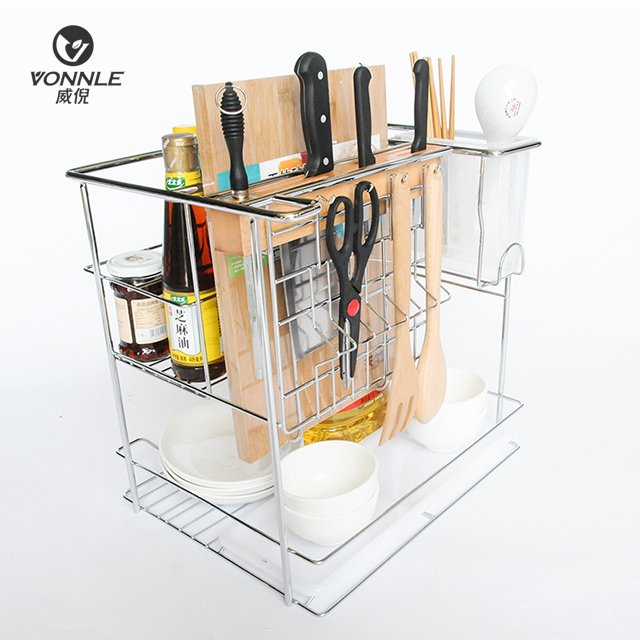 Drawer Wire Organizer Kitchen Utensils Storage kitchen storage basket stainless steel basket pull out basket