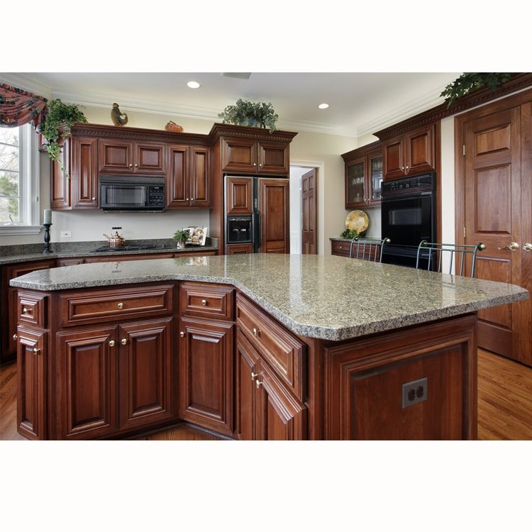 American style natural customized module design red oak solid wood with doors assembled vintage metal cabinets kitchen