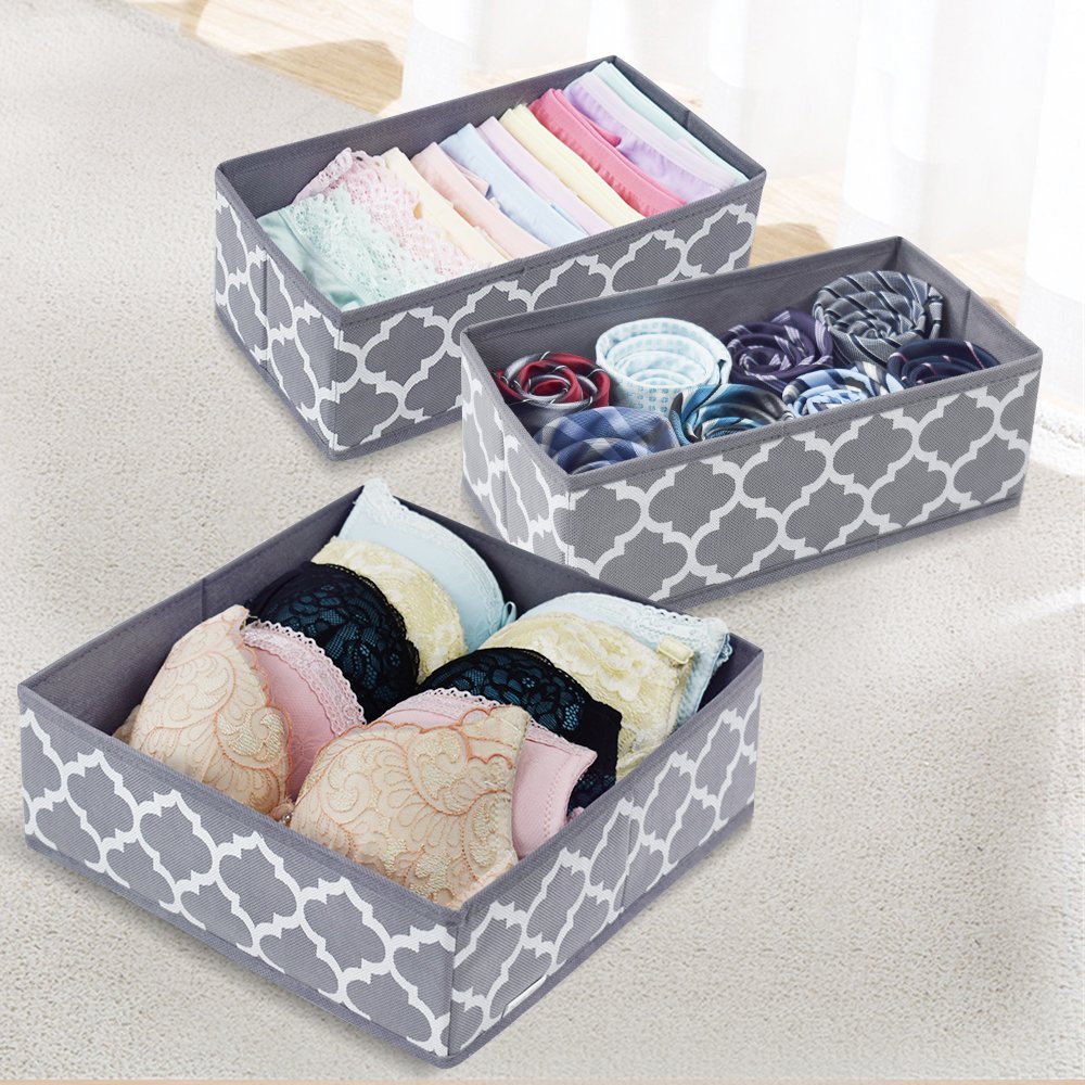 Foldable Cloth Storage Box Closet Dresser Drawer Organizer Fabric Baskets Bins Containers Divider Underwear Storage Box