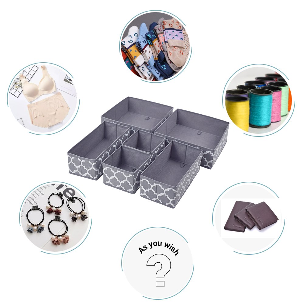 Foldable Cloth Storage Box Closet Dresser Drawer Organizer Fabric Baskets Bins Containers Divider Underwear Storage Box