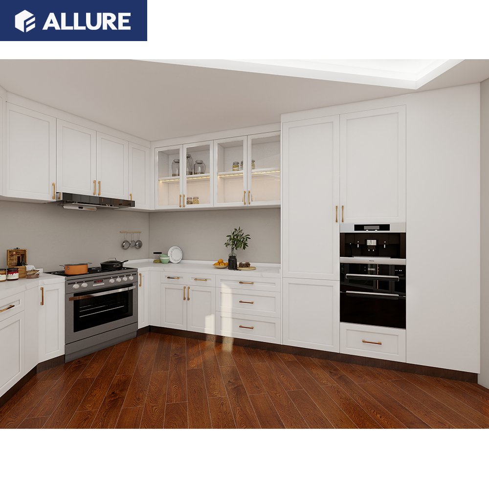 Allure Complete Full Set White Kichen Cabinets Modern Kitchen Furniture Model Sets