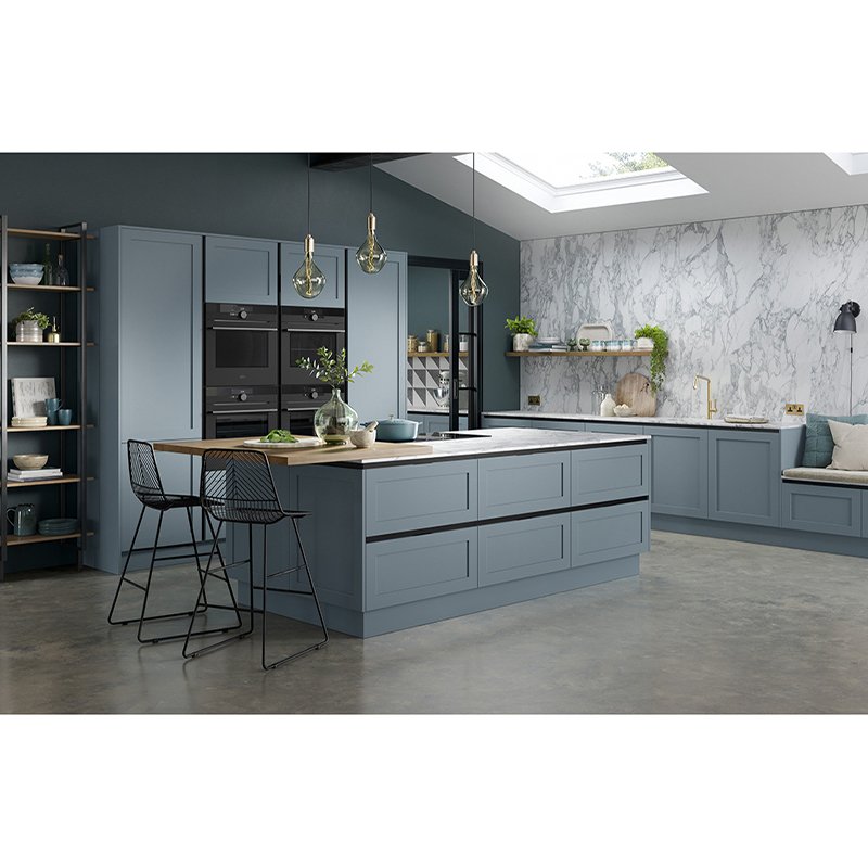 Modern European Style Classic DesignTop Shaker Style Solid Wood Kitchen Cabinet with Sink Hinge Faucet Drawer Basket