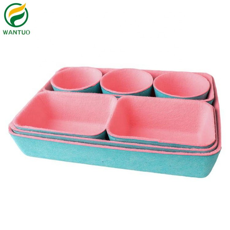 Customized Multi-function Home felt Storage Basket Felt Tray drawer organizer for office supplies
