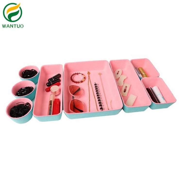 Customized Multi-function Home felt Storage Basket Felt Tray drawer organizer for office supplies
