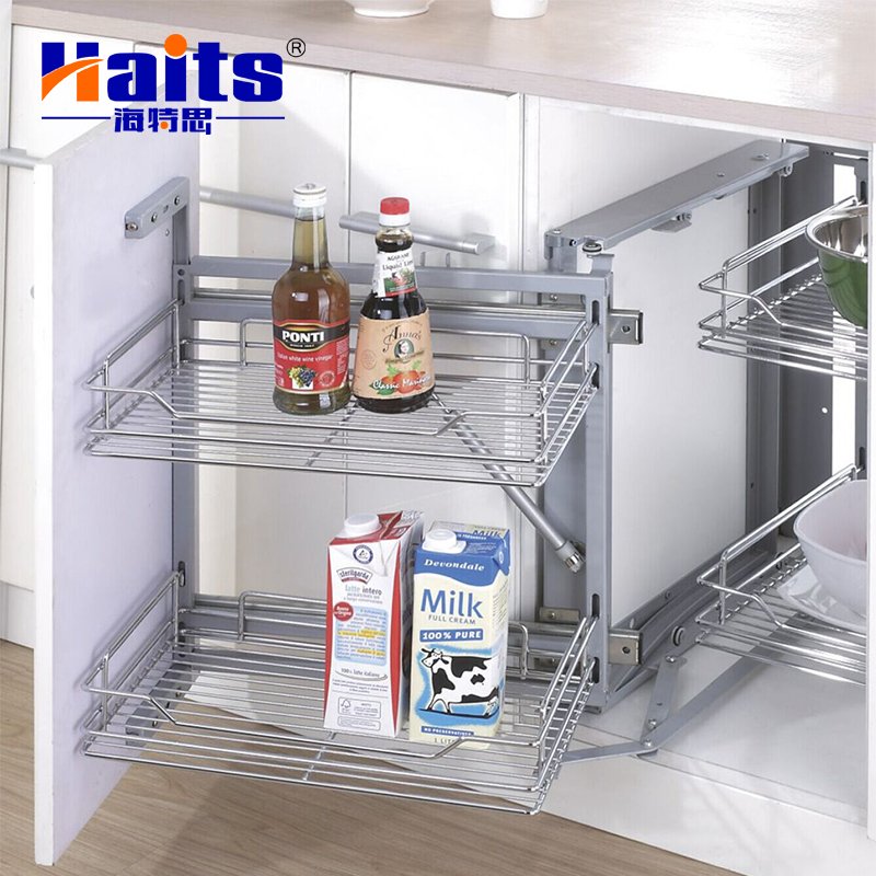 Kitchen cabinet storage basket elevator kitchen cabinet wire basket