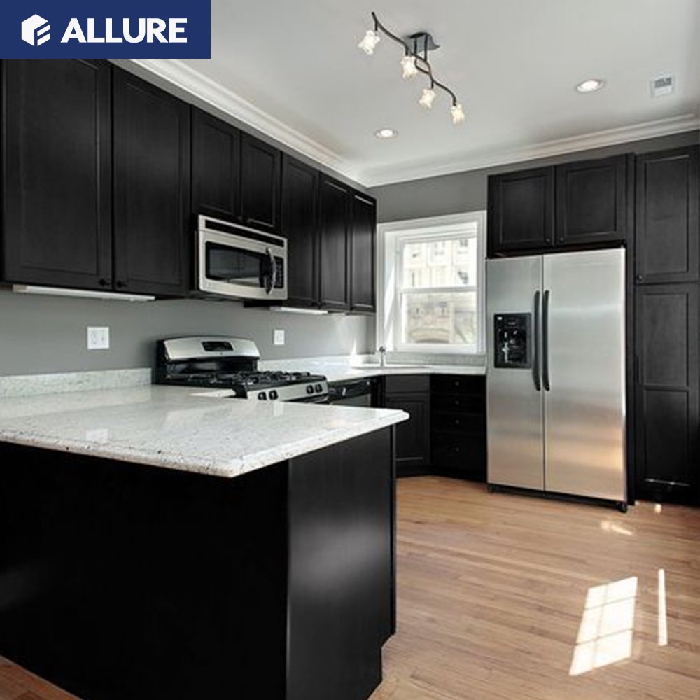 Allure lowes old fashioned raw material wooden tradit kitchen cabinet pvc countertop sink for sale