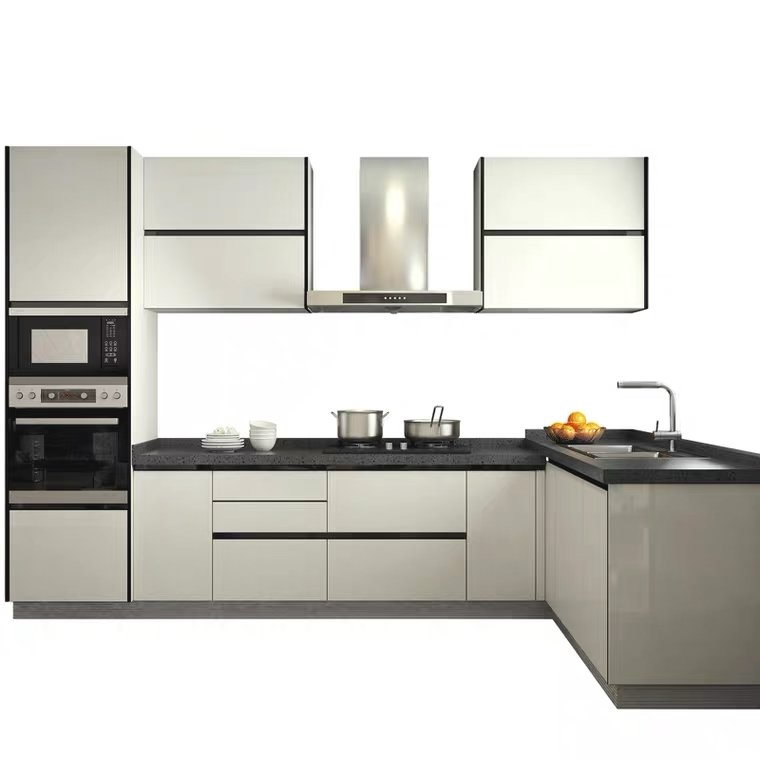 Kangton Low Price of High Gloss White Painting Kitchen Cabinet