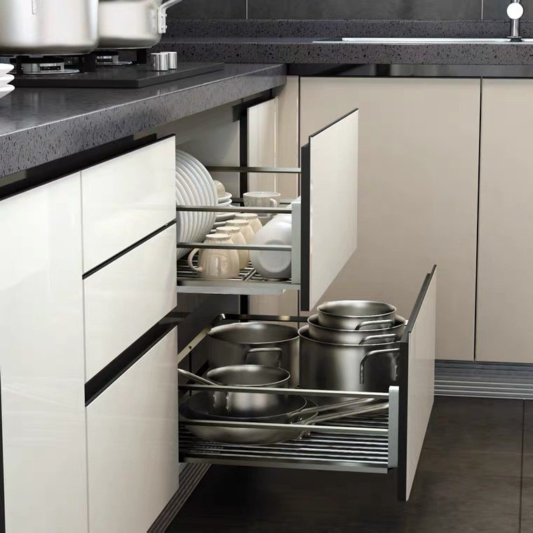 Kangton Low Price of High Gloss White Painting Kitchen Cabinet