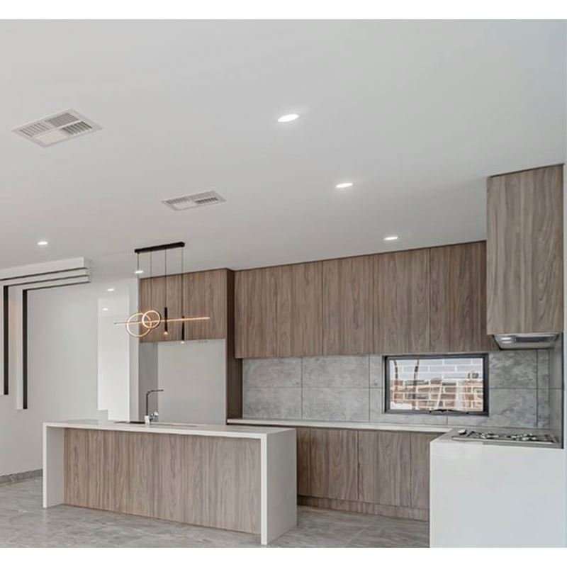 Guangdong Furniture Blue Kitchen Cabinets Perabot Dapur Kitchen Cabinets With Clean Handle-Less Look