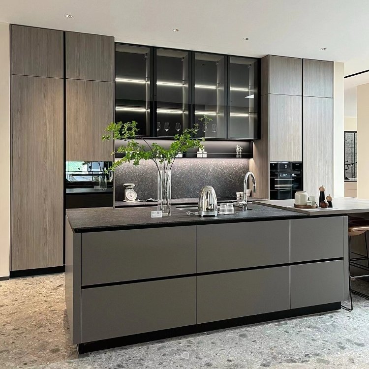 Cheap Price Custom Kitchen Furniture Cabinets Solid Wood Kitchen Cabinets Design Luxury Kitchen Cupboard Furniture