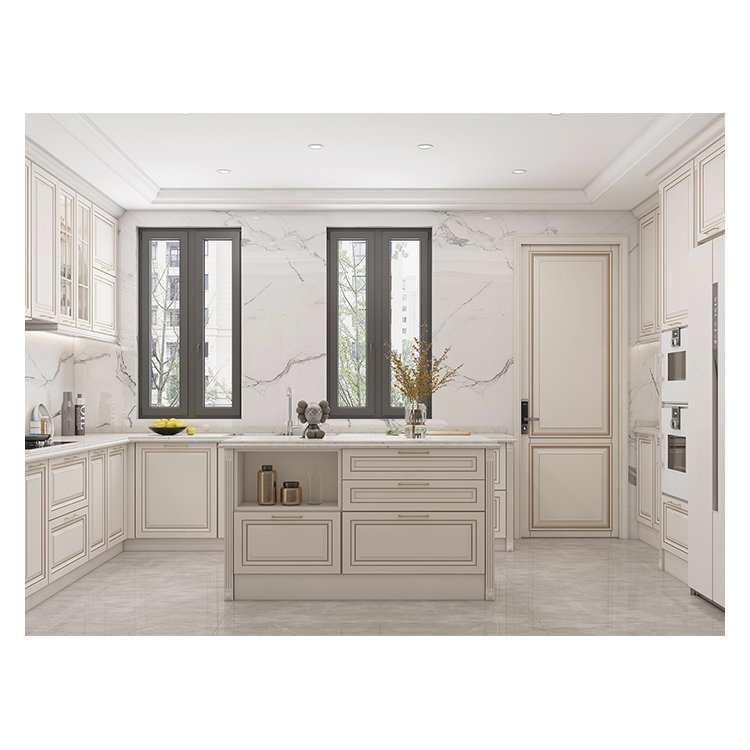 Custom kitchen cabinet modern French indoor built-in wood shaker cupboard set whole house customization furniture manufacturer