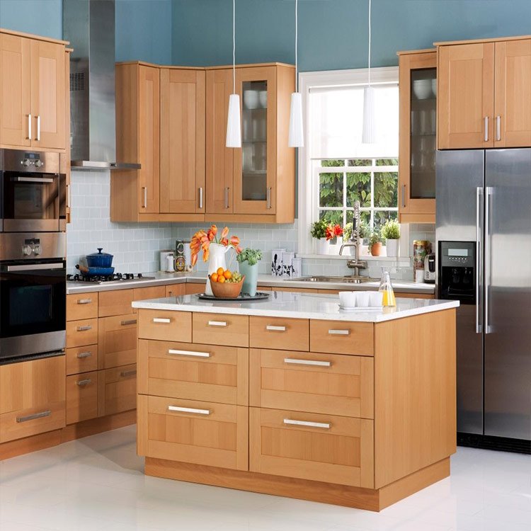 Solid wood cabinet designs modern wooden units door unfinished oak kitchen cabinet