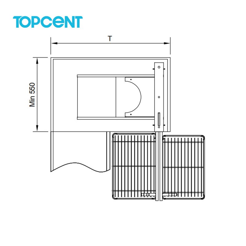 TOPCENT Kitchen Cabinet Soft Close Closing Pull Out Little Monster Shelf Drawer Storage Basket Magic Corner