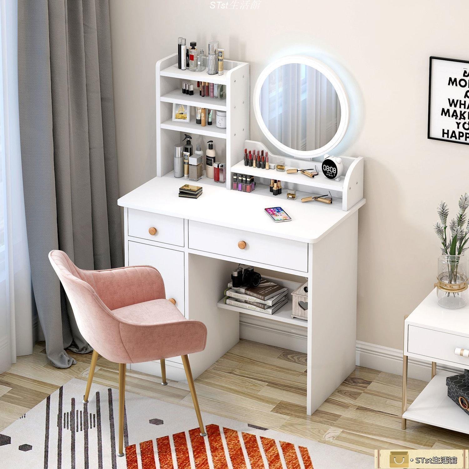 JY Modern Design RTA Modular Hardwood Makeup Vanity with Mirror bedroom furniture