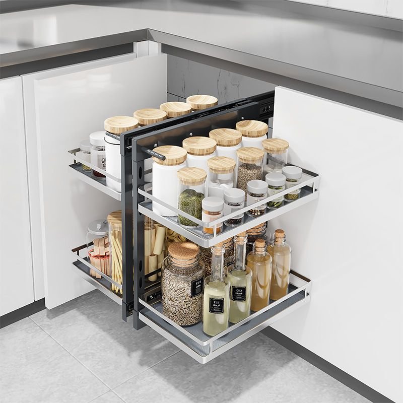 Unique Design Kitchen Cabinet Soft Close Closing Pull Out Little Monster Shelf Drawer Storage Basket Magic Corner basket