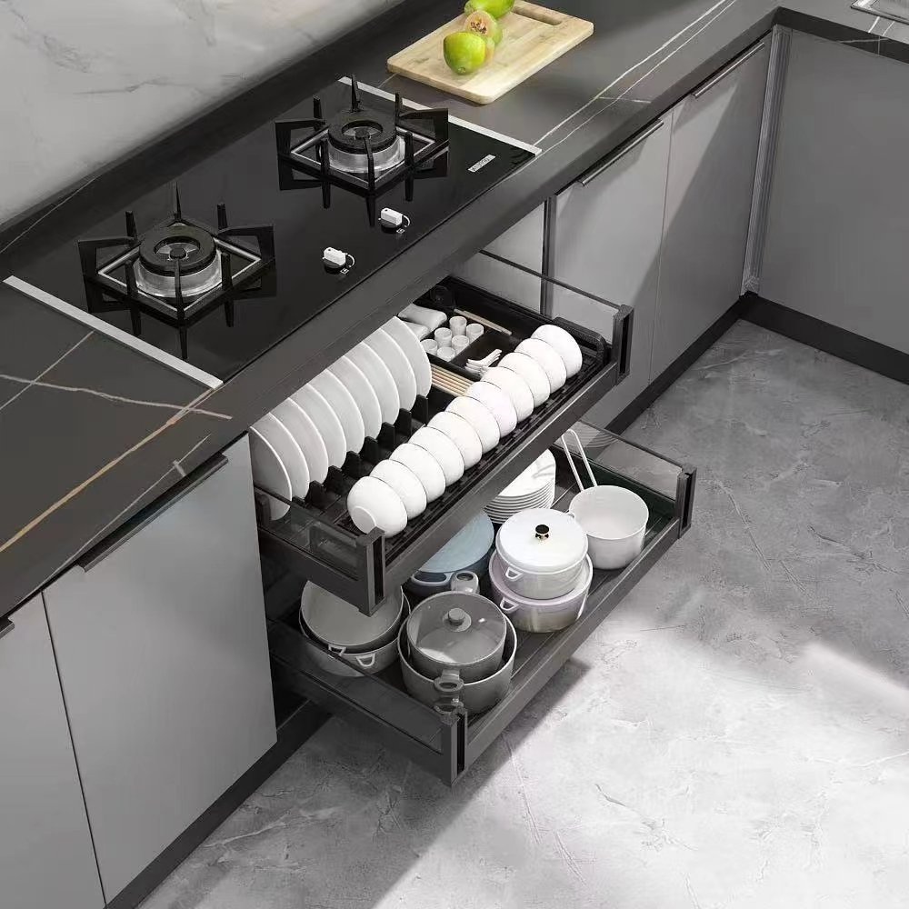 Hot Selling Organizer Drawer 2 Tier Kitchen Basket Drawers Cabinet Pull Out Basket