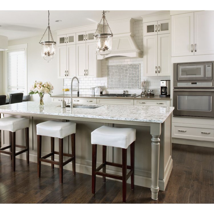 Wholesale Custom Kitchen Cabinet MDF Plywood Solid Wood Modular Kitchen Furniture White Shaker Door Solid Wood Kitchen Cabinet