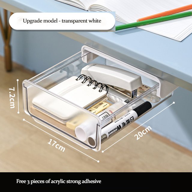 JILEN- Under the table drawer desktop organizer office goodies stationery desk shelf
