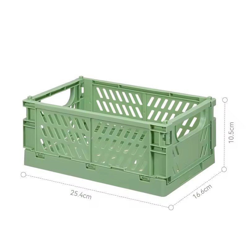 Storage Crates Plastic Baskets for Desktop Stackable Folding Containers Baskets Drawer Storage Bin Organizers