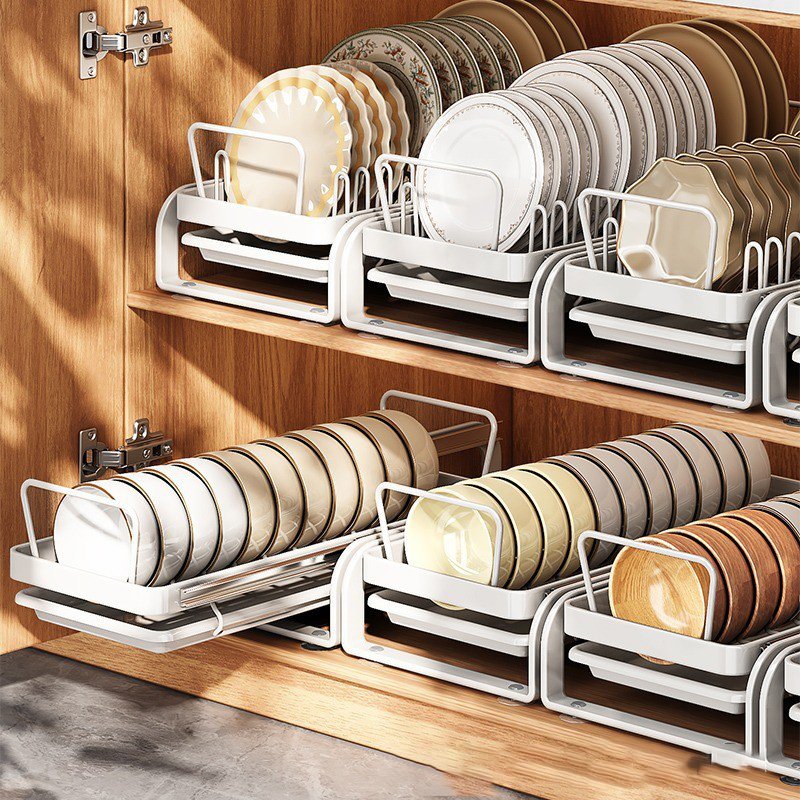Exquisite Bowl And Dish Storage Rack Cabinet Pull-out Bowl Rack Pull-out Basket Drawer-style Kitchen Storage Rack Dish