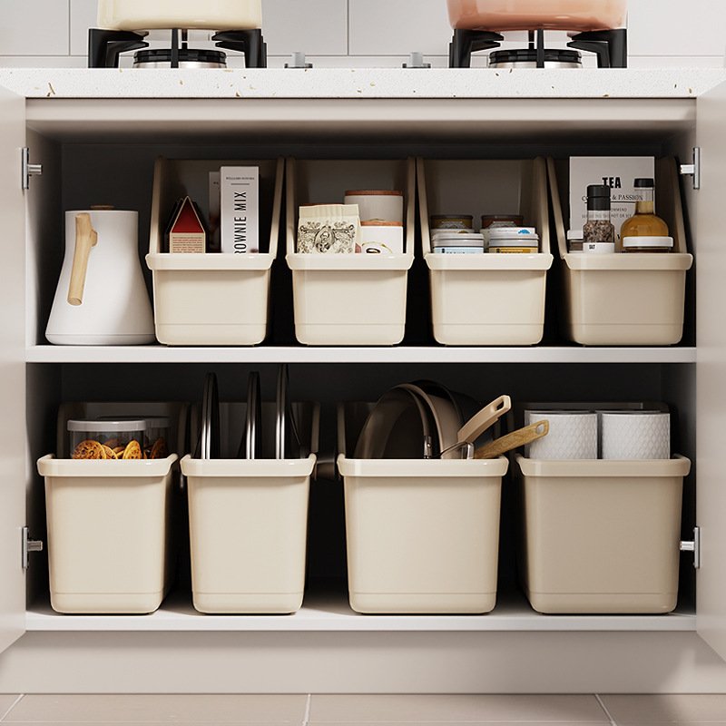 Kitchen Storage Rack with Slide Rails Pull-out Kitchen Drawer Type Storage Tray Spice Box Storage Rack Cabinets Organizer