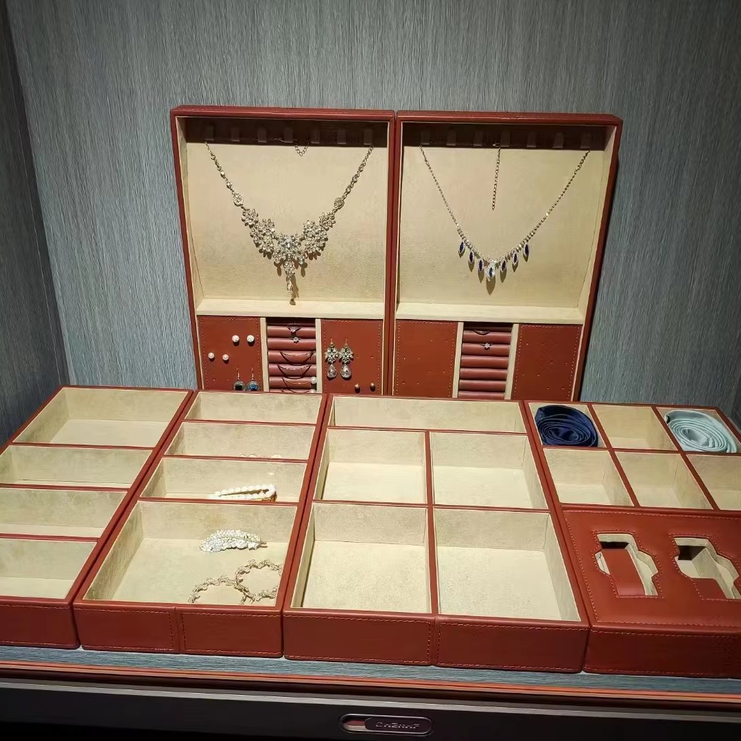 Multi-functional Luxury Customized Living Room Furniture Hardware Leather Jewelry Box
